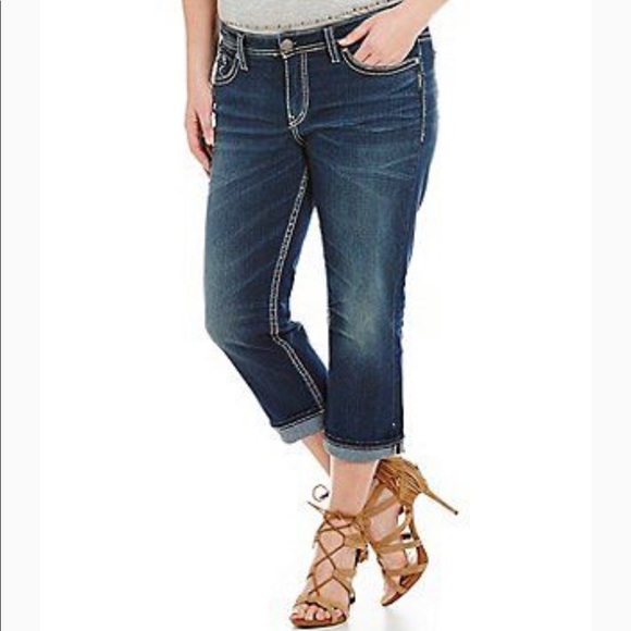 silver capris plus size